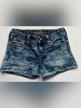 Rock Revival ‘Betty’ Mid-Rise Jeans Shorts with Embellished Pocket Size 27